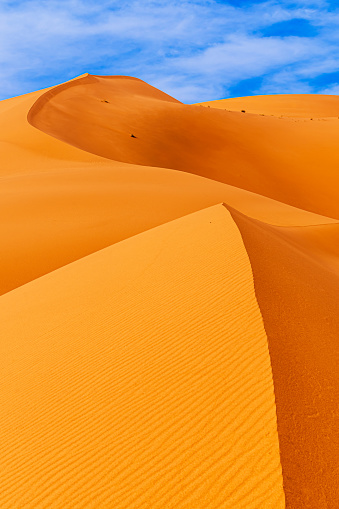 Erg Chebbi sand dunes, Sahara Desert,Morocco: Sand dunes in a sunny day close to Merzouga in sunny day