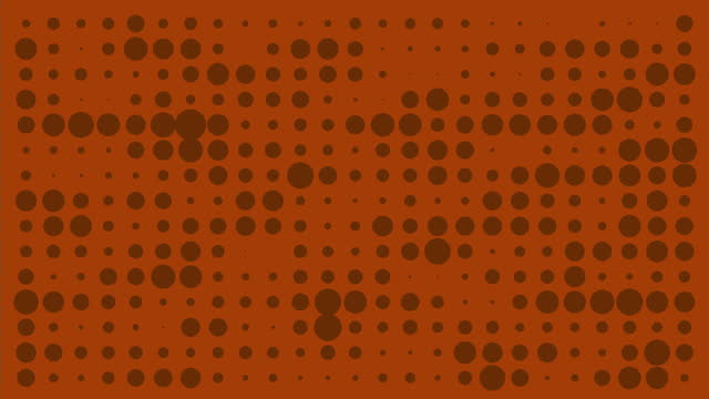 Animated sliding digital orange color geometrical box pattern with zig zag and circle shapes background