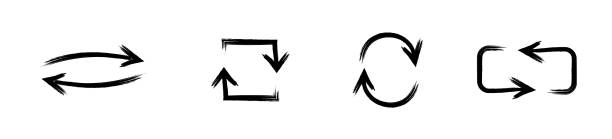 istock Set of simple hand drawn arrows . Set vector hand drawn arrows mark icons . Black simple pointer arrows collection .Black simple dotted arrow collection. Vector hand drawn arrow mark vector 2148324381