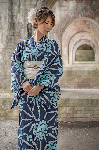 Portrait of a model wearing a nice kimono.
