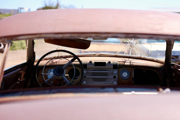 Rusted 1950 automobile  -- 1989