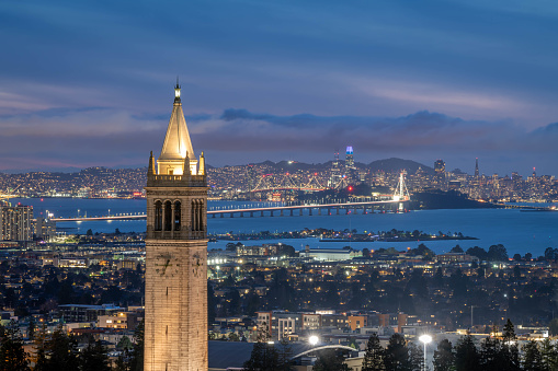 The view of San Francisco and the Bay Area from the University of California at Berkeley