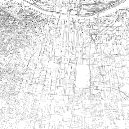 3D illustration of city and urban in Philadelphia USA