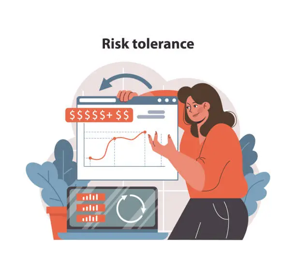 Vector illustration of Risk tolerance concept. Flat vector illustration.