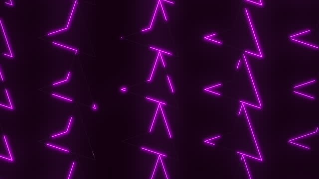 Futuristic purple neon triangle pattern on black background