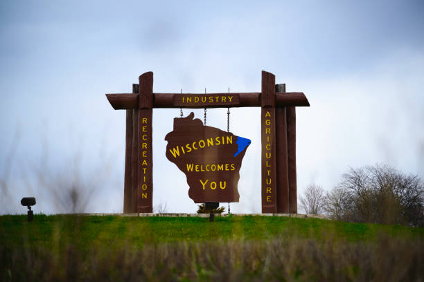 istock Wisconsin Welcome Sign on the highway I-90 2148334426