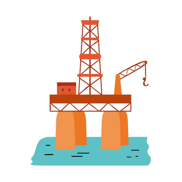 Vector illustration of Oil rig icon clipart avatar logotype isolated vector illustration