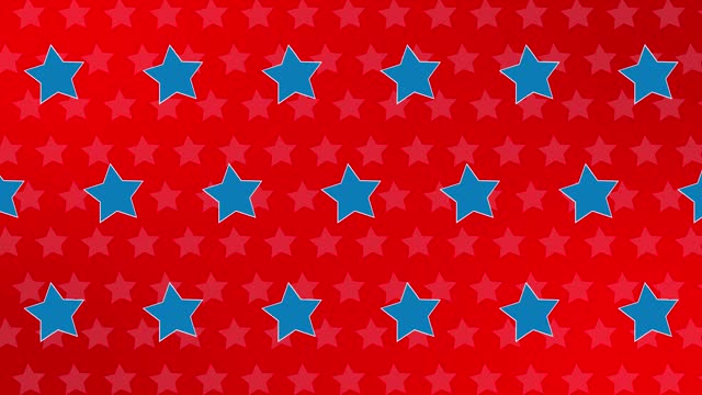 Blue Stars Pattern on Red