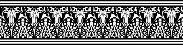Vector illustration of Seamless geometric border. Polynesian wrist tattoos Black bracelet pattern. Traditional Maori design for creating templates and printing patterns.