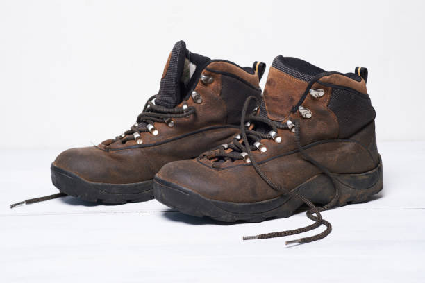 Old, worn out and falling apart shoes