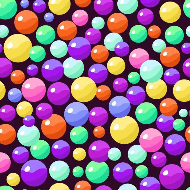 Vector illustration of Seamless pattern with colorful bonbons candy balls. Vector illustration.