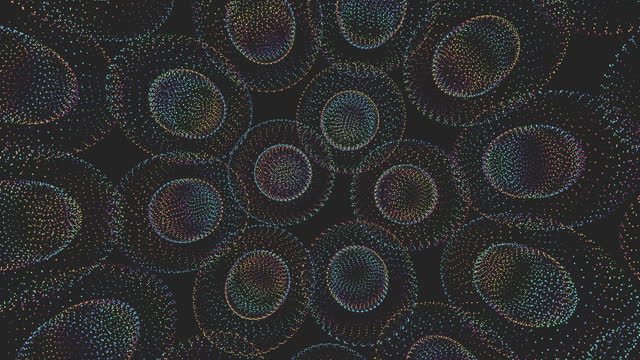 Incredible symmetrical pattern of colorful circles on black background