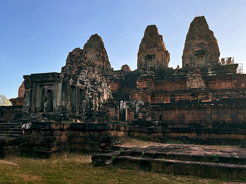 First Glimpse: Sunrise Embraces Pre Rup Temple, Angkor Wat, Siem Reap, Cambodia
