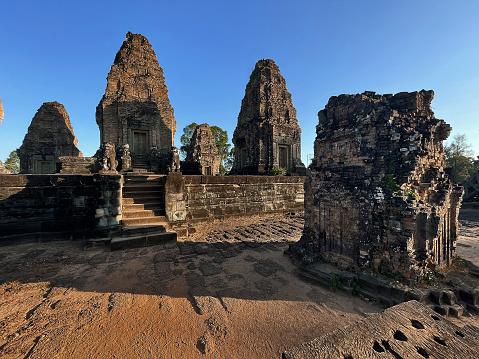 Sunrise Spectacle: Exploring East Baray Temple at Dawn, Angkor Wat, Siem Reap, Cambodia