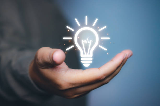 istock Businessman with light bulbs new ideas creative. Business, Development ideas. 2148344200