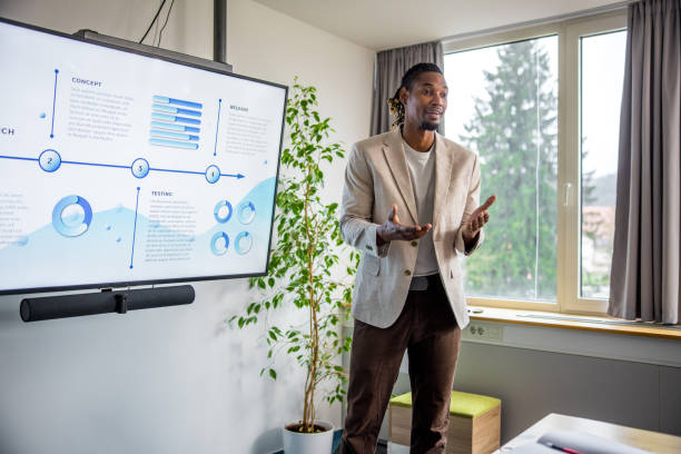 istock Confident Black Businessman Presenting in a Meeting 2148345174