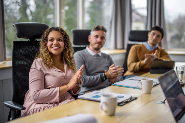 istock Professional Trio Engaged in Office Conference 2148345199