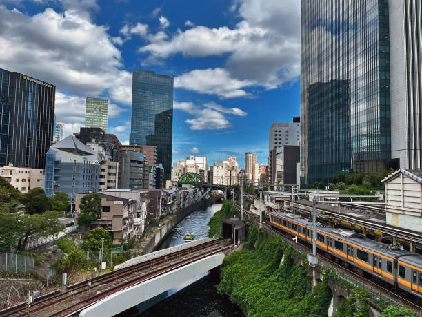 Tokyo, Japan - 20 August 2023: Tokyo's Kanda District: Navigating the Urban Landscape, Japan