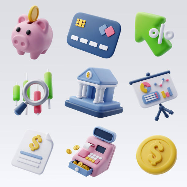 kolekcja ikona zestaw finansów, banku, usługi finansowe, biznes i koncepcja finansowa - finanse stock illustrations