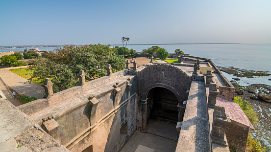 The Diu Fortress or Diu Fort is a Portuguese built fortification located on the west coast of India in Diu Gujrat