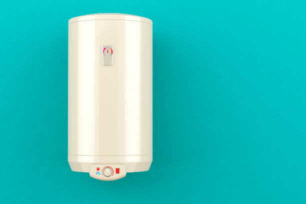 istock Tank electric water heater on the wall, 3D rendering 2148351410