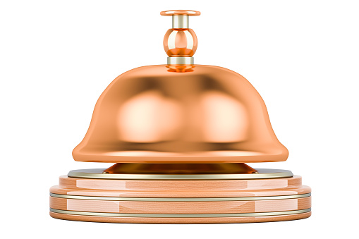 Reception bell, closeup. 3D rendering isolated on white background