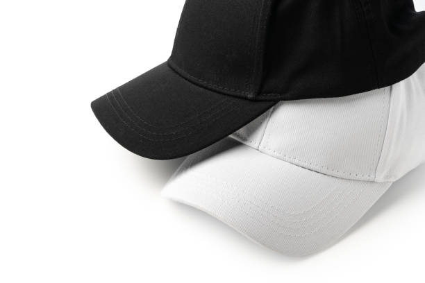 istock Two White and Black Hats on a White Background 2148353215