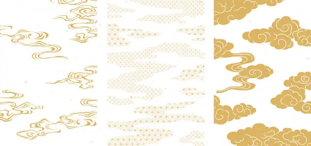 Kolekcja chmur i japońskich wzorów tła. Kolekcja chmur i japońskich wzorów tła.
