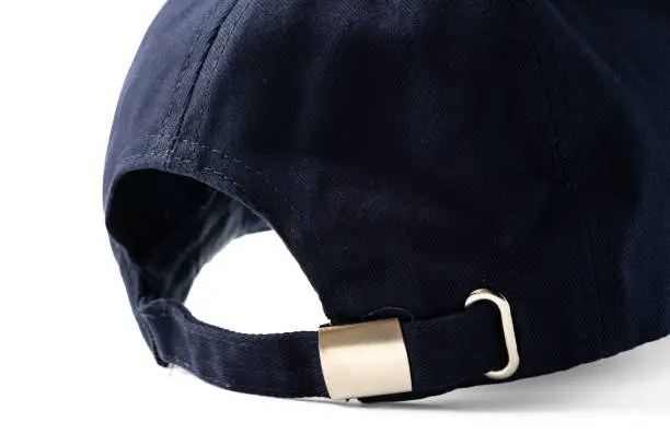 Photo of Navy Blue Baseball Cap on a White Background With Clear Lighting