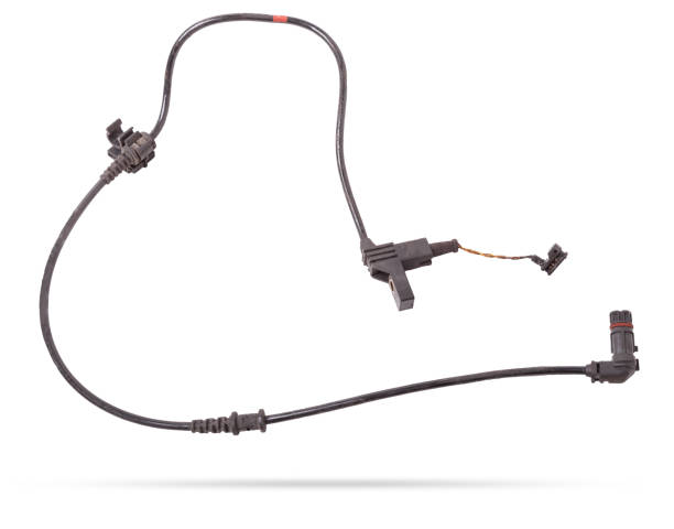 istock Brake pad wear sensor - car brake system spare part and element on white isolated background. Auto service industry. Spare parts catalog. 2148355617