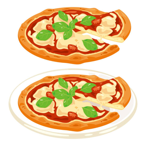 140+ Cheese Pizza On Plate Stock Illustrations, Royalty-Free