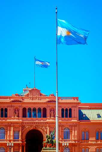Casa Rosada: Iconic Facade of Argentina's Presidential Executive Power, a Symbol of Political Authority and National Identity, Where History Meets Governance Against the Backdrop of Buenos Aires' Historic Heart.