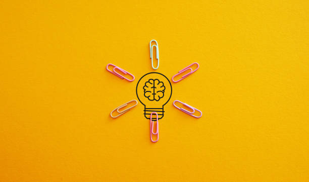 Inspiration and fresh ideas. Creative thoughts and power. Picture of lamp with rays.