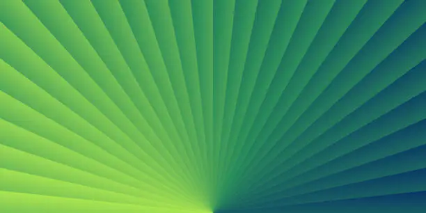 Vector illustration of Abstract design with Light rays and Green circular gradient - Trendy background