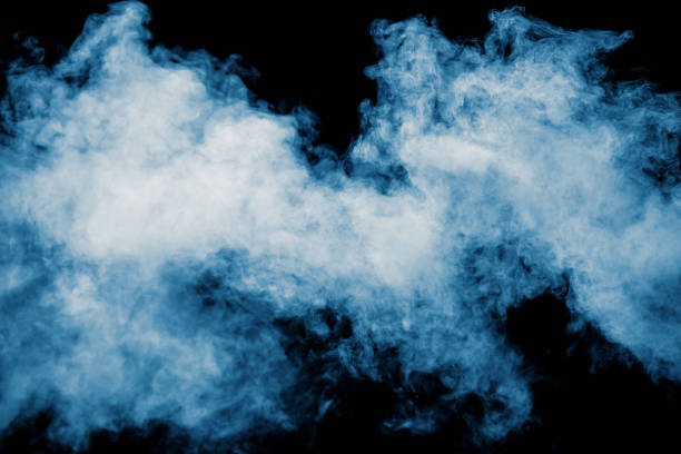 istock Blue smoke isolated black background 2148360615