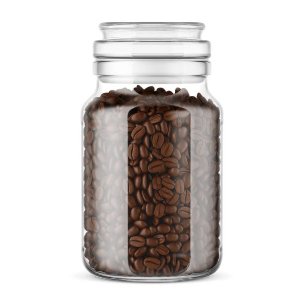 istock Coffee Beans Glass Jar Mockup. 3D Rendering on Isolated Background 2148361050