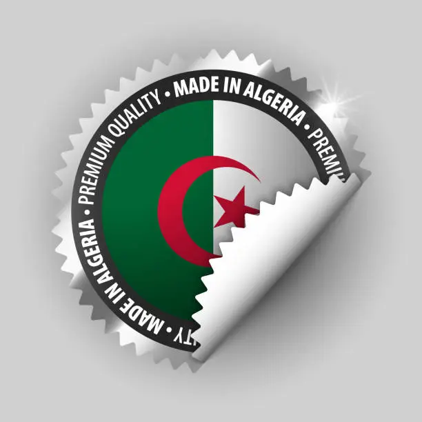 Vector illustration of Made in Algeria graphic and label.