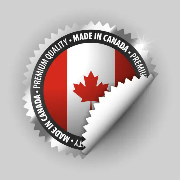 Vector illustration of Made in Canada graphic and label.