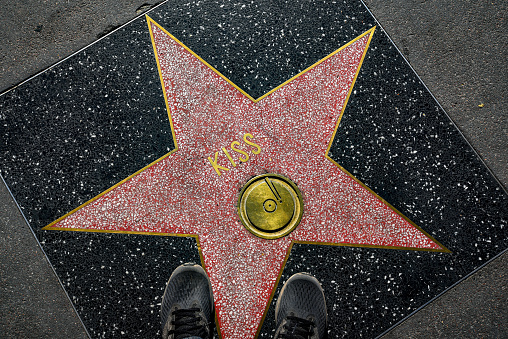 Los Angeles, CA, USA - August 21, 2017: The star for the heavy mental band KISS in the Walk of Fame.