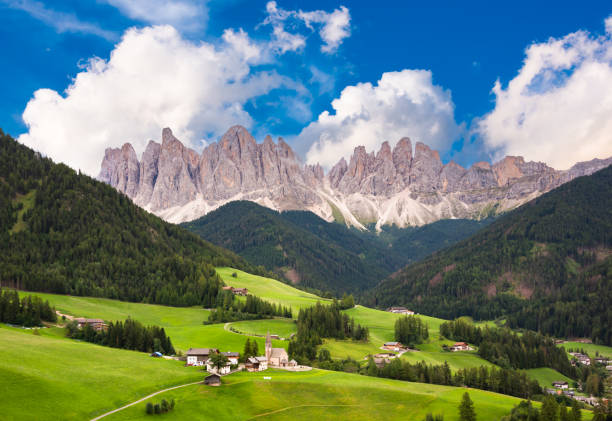 istock Dolomite mountains in summer with a green valley 2148362348