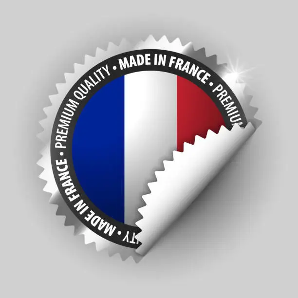 Vector illustration of Made in France graphic and label.