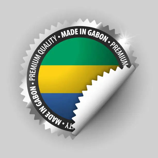 Vector illustration of Made in Gabon graphic and label.