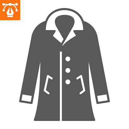Coat solid icon, glyph style icon for web site or mobile app, clothes and outerwear, unisex overcoat vector icon, simple vector illustration, vector graphics with editable strokes.