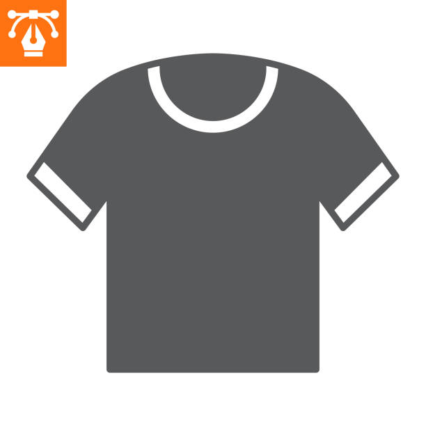 t-shirt mit solider ikone - silhouette illustration and painting clip art interface icons stock-grafiken, -clipart, -cartoons und -symbole