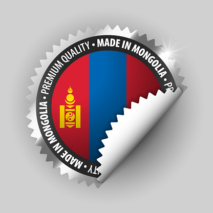 Made in Mongolia graphic and label. Some elements of impact for the use you want to make of it.