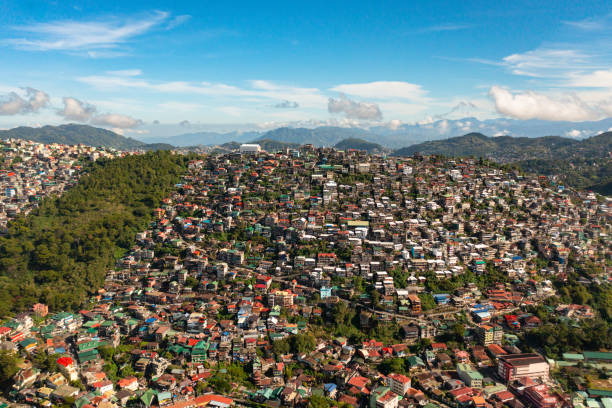 Baguio city in the mountains.