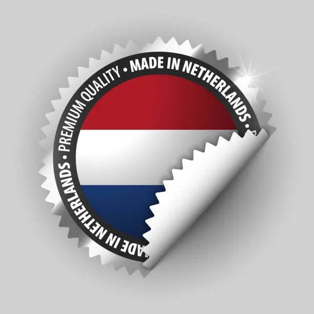 Vector illustration of Made in Netherlands graphic and label.
