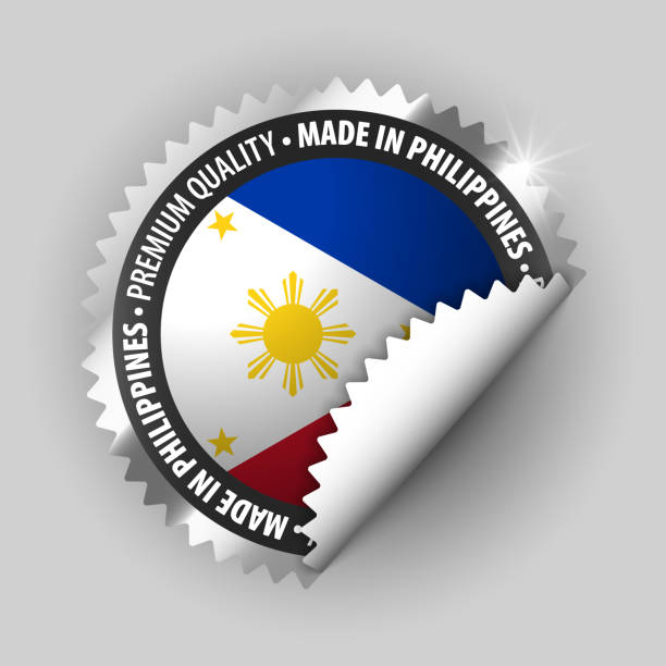 made in philippines graphic and label. - philippines map manila philippines flag stock-grafiken, -clipart, -cartoons und -symbole