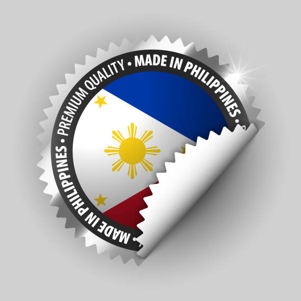ilustrações, clipart, desenhos animados e ícones de made in philippines graphic and label. - philippines map manila philippines flag