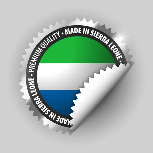 Vector illustration of Made in Sierra Leone graphic and label.